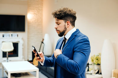 Young man using mobile phone