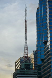 Low angle view of modern buildings against sky