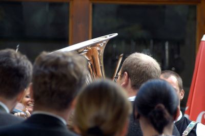 Rear view of people at music concert