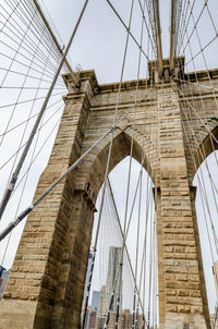 Low angle view of suspension bridge