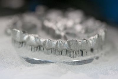 Close-up of ice cream on table