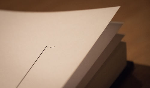 High angle view of text on wall at home