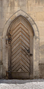 Closed door of old building