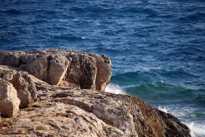 Rock formation on beach