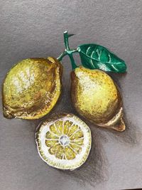 High angle view of fruit on table