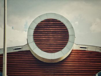 Directly below shot of building against sky