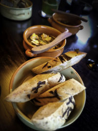 Close-up of food on table