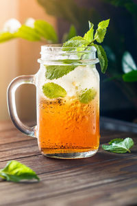 Close-up of drink on table