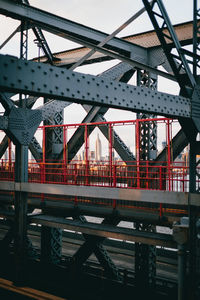 Bridge against sky in city