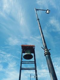 Low angle view of street light against sky