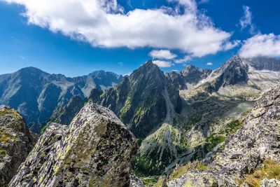 Panoramic view of mountains against sky