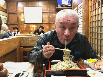 Man sitting with food