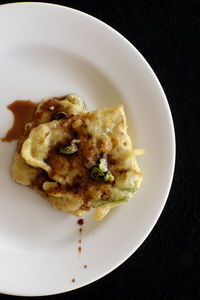 High angle view of meal served in plate