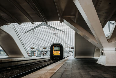 Train at railroad station platform