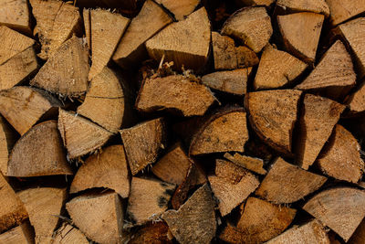 Full frame shot of firewood