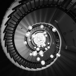 Low angle view of spiral staircase