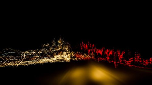 View of illuminated lights at night