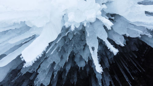 Aerial view of snow covered mountain