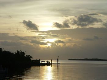 Scenic view of sunset over sea