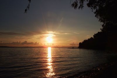 Scenic view of sunset over sea