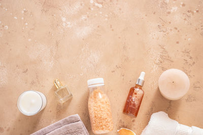 High angle view of food on table