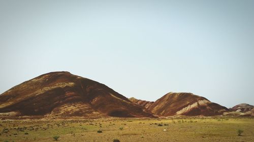 Scenic view of mountains against clear sky