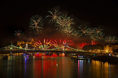 Fireworks over budapest at st stephen's day, 30th august. 