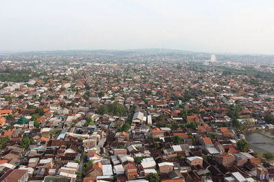 High angle view of townscape against sky