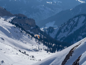 Panoramic view of snowcapped mountains