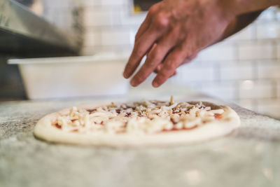 Midsection of person preparing food