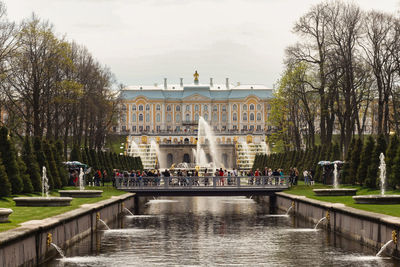 Group of people in front of building