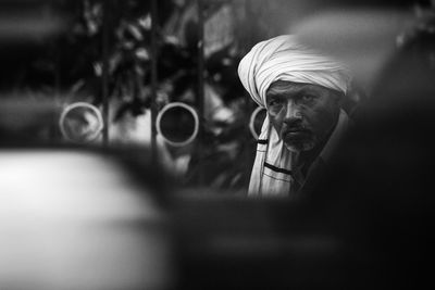 Close-up portrait of farmer outdoors