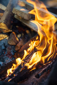 Close-up of bonfire