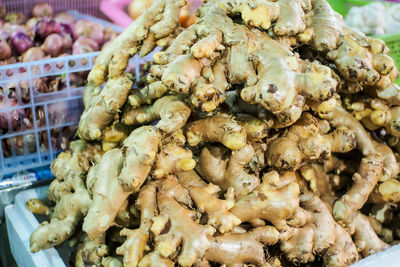 Close-up of vegetables for sale in market