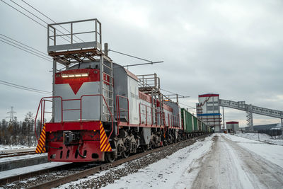 Railroad track against sky