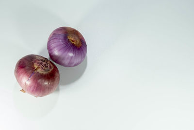 Close-up of apple against white background