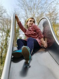 Girl playing in playground