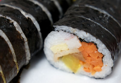 Close-up of sushi in plate