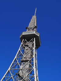 Low angle view of nagoya tower showing structure, observation deck and top of the tower