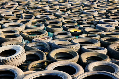 Full frame shot of rubber tires