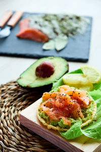 Close-up of food served in plate