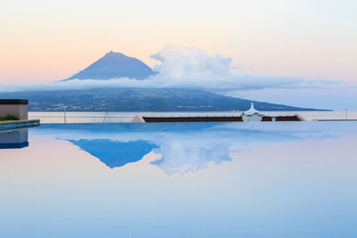 View of swimming pool in sea