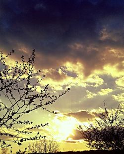 Low angle view of sky at sunset