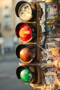 Close-up of road signal