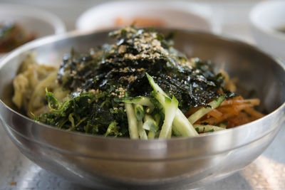 Close-up of food in bowl on table