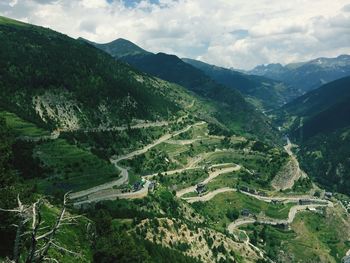 High angle view of landscape against sky