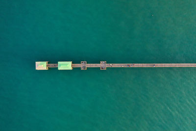 High angle view of swimming pool against sea