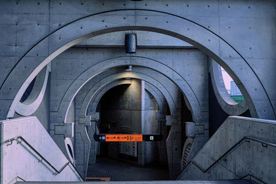 Low angle view of bridge in building