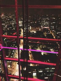 View of illuminated cityscape at night