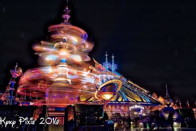 View of illuminated lights at night